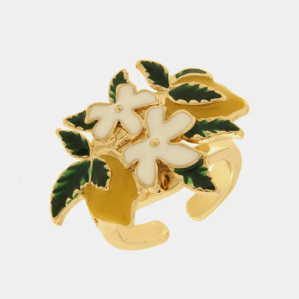 Anello in Metallo limoni e margherite — collezione via camerelle